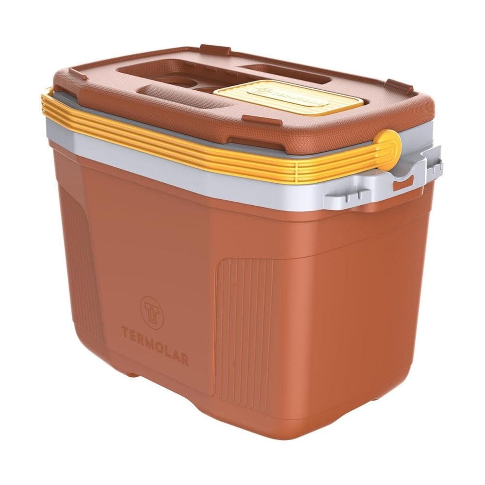 Caixa Térmica Suv 32 Litros Marron Com Amarelo Termolar