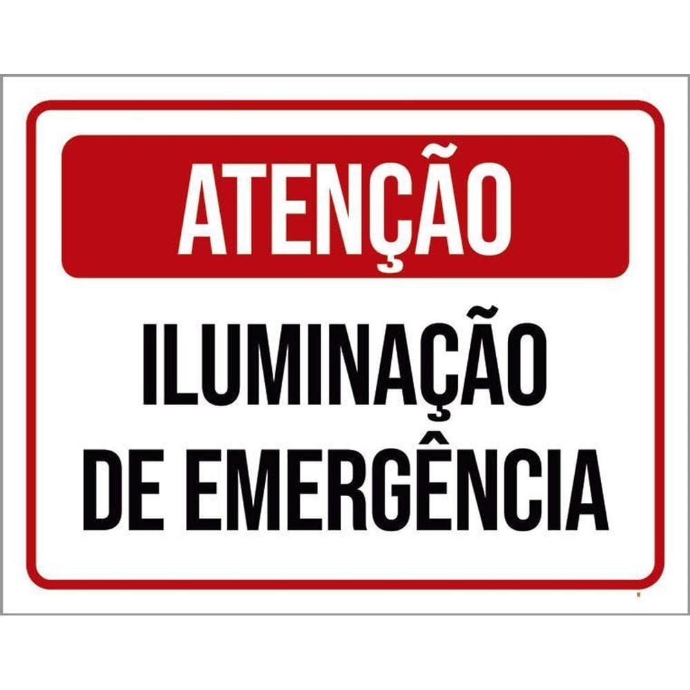 Placa Atenção Iluminação De Emergência 36X46