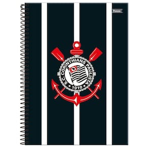 Caderno Corinthians Capa Dura Espiral 1 Matéria 80F Escolar