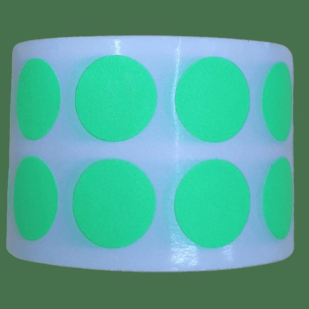 Etiqueta Adesiva Bolinha Colorida Verde Fluorescente 15Mm