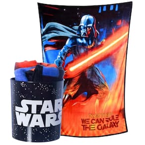 Kit Darth Vader Manta Felpuda Macia + Balde Pipoca Oficial Star Wars