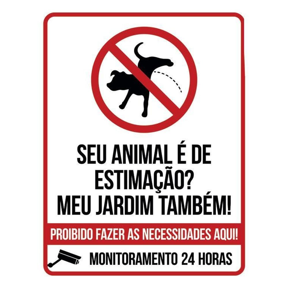 Kit 3 Placas Animal Estimação Jardim Proibido Fazer Coco V