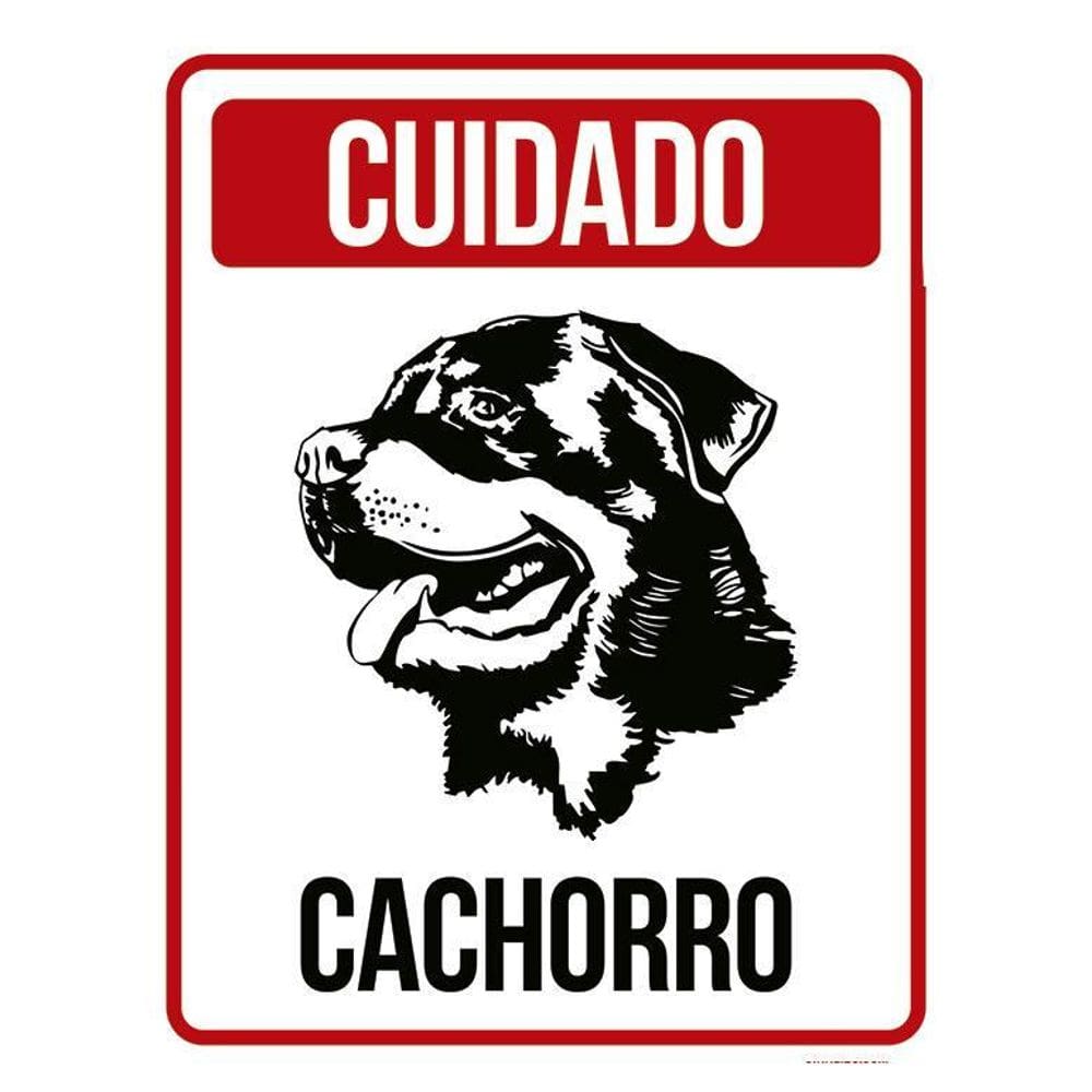 Kit 3 Placas Cuidado Cachorro Rottweiler 3