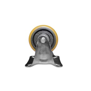 Rodinha 100Mm Ferro Com Poliuretano 4 Pol Com Placa Fixa