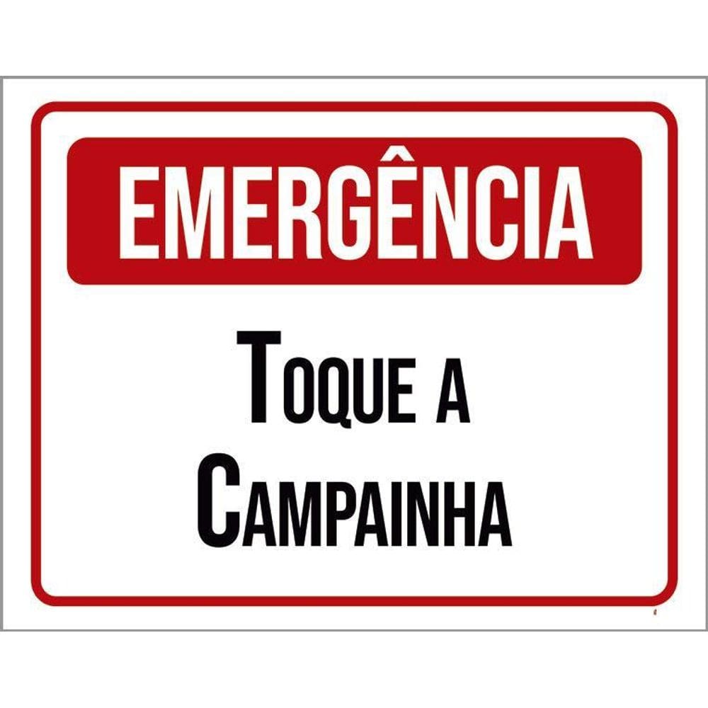 Placa Sinalização - Emergência Toque Campainha 36X46