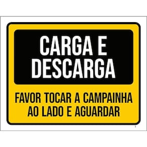 Kit 3 Placas Carga Descarga Tocar Campainha Ao Lado