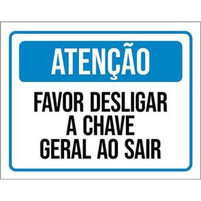 Kit 3 Placas Favor Desligar Chave Geral Ao Sair