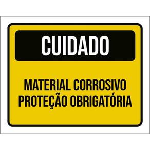 Placa De Sinalização - Cuidado Material Corrosivo 36X46