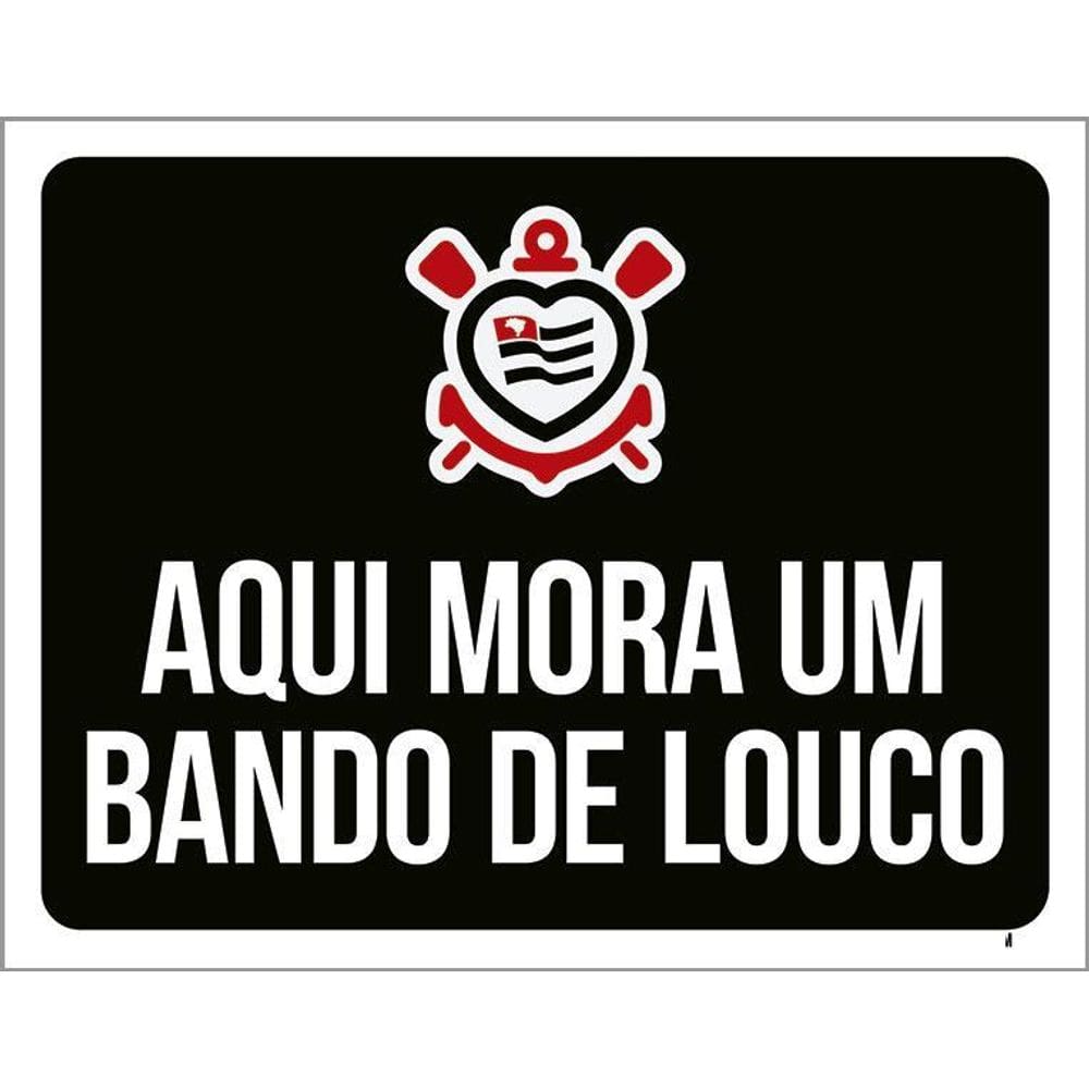 Placa Decorativa - Aqui Mora Um Bando De Louco 36X46