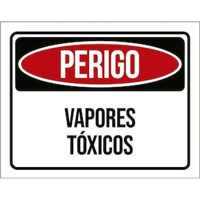 Kit 3 Placas Perigo Vapores Tóxicos
