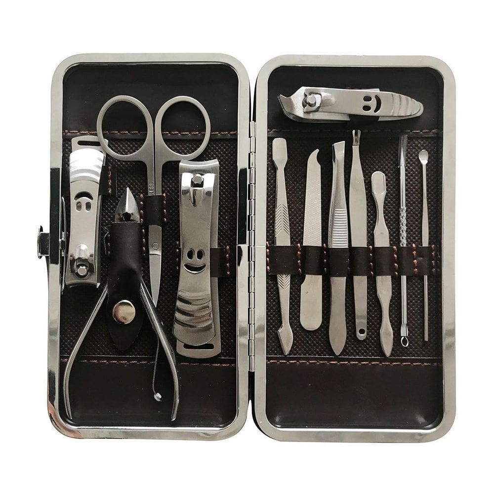Kit De Unhas Profissional 12Em1 Com Pinça Cortador E Alicate