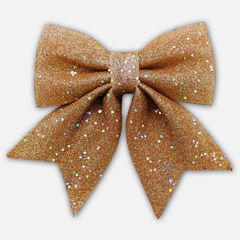 Laço Natalino Com Glitter 30X35Cm Cobre Decoração Multiart