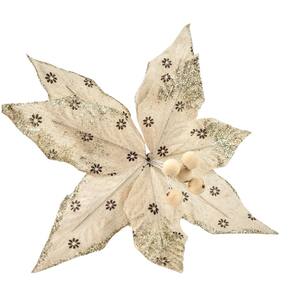 Poinsettia Champanhe Bico De Papagaio 24Cm Natal