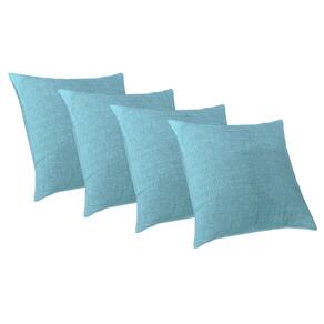 4 Capa Almofadas Decorativa 50x50 Suede Santorini Verde Água