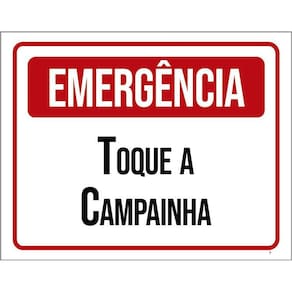Placa Sinalização - Emergência Toque Campainha 36X46