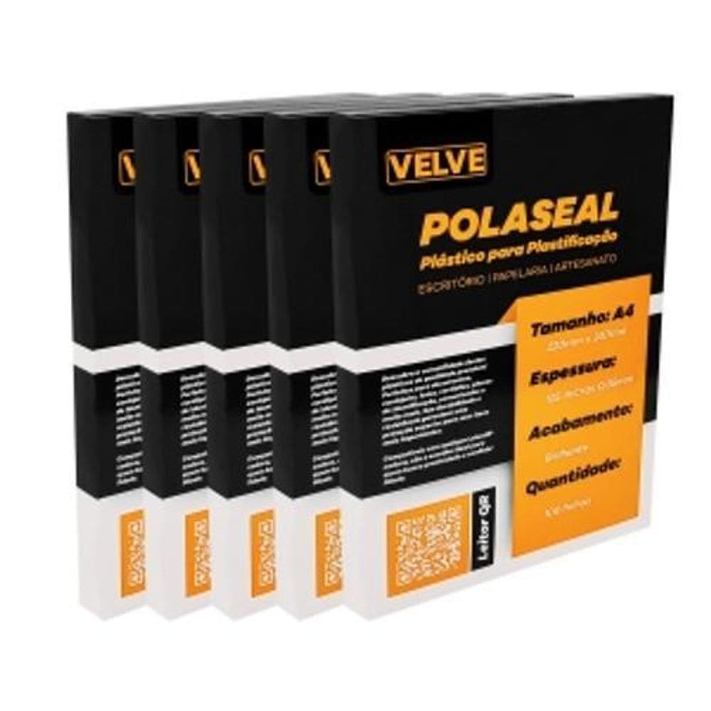 Plástico Plastificação A4 Polaseal 500 Folhas Velve