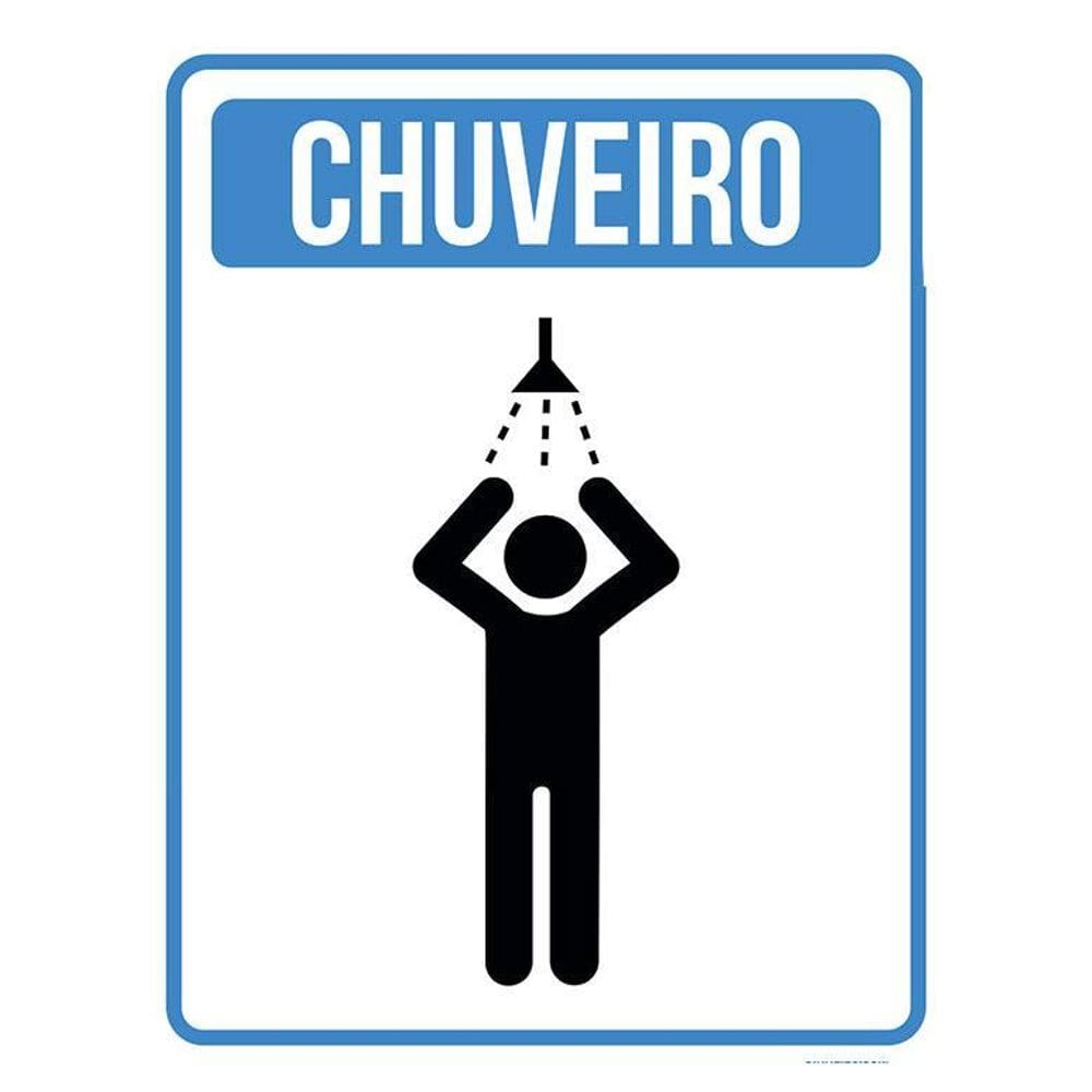Kit 3 Placas Sinalização Higiene Chuveiro