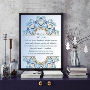 Quadro Decorativo Benção Do Lar 45X34Cm - Com Vidro