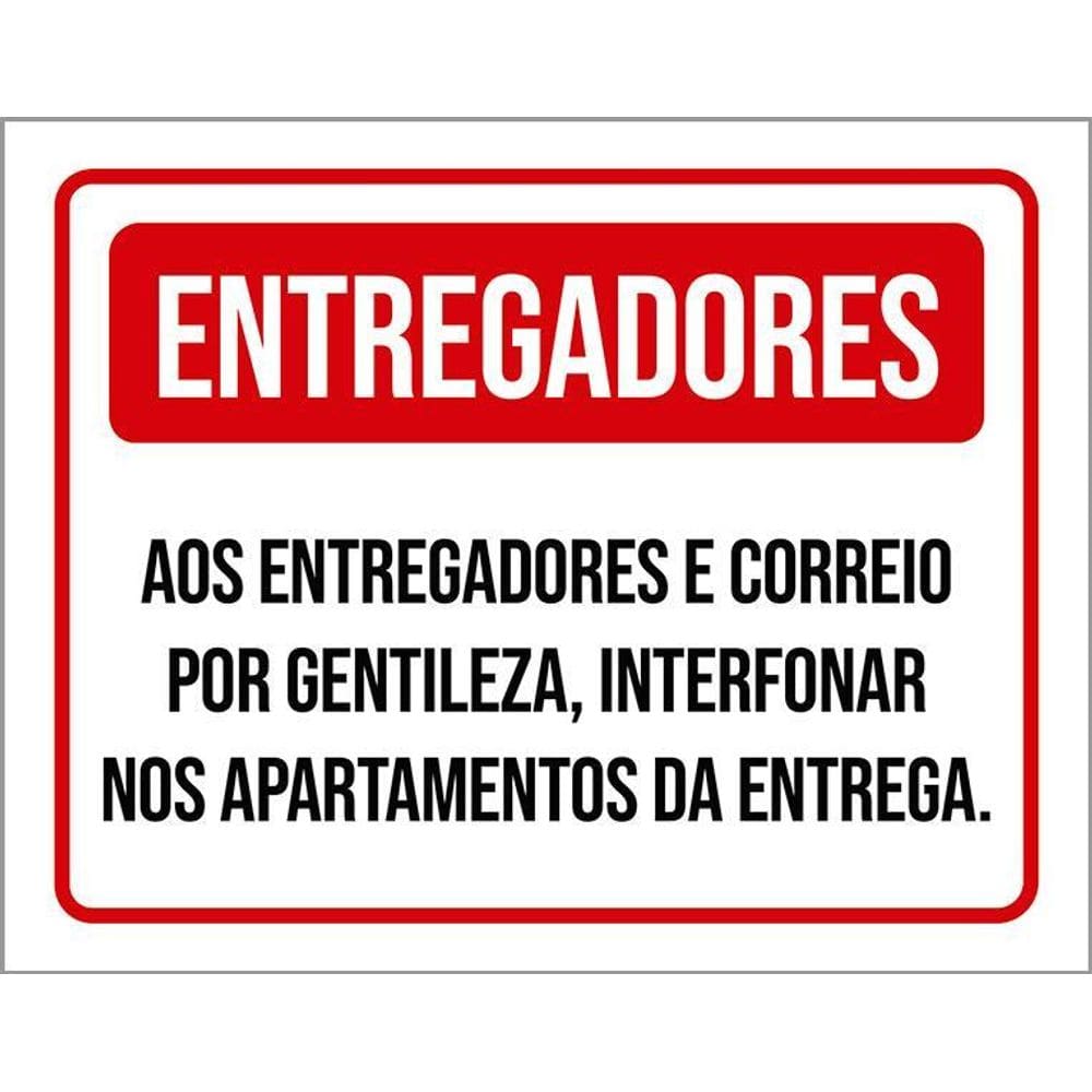 Placa Entregadfores Interfonar Apartamentos 36X46