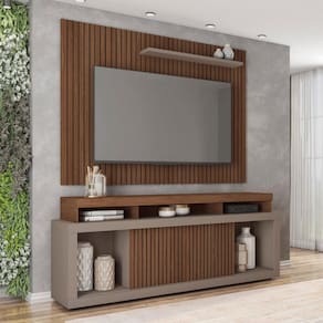 Rack com Painel para TV até 70 Polegadas Aegon Marrom Claro/Havana - Caemmun