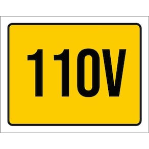Placa De Sinalização - Atenção 110 Volts 36X46