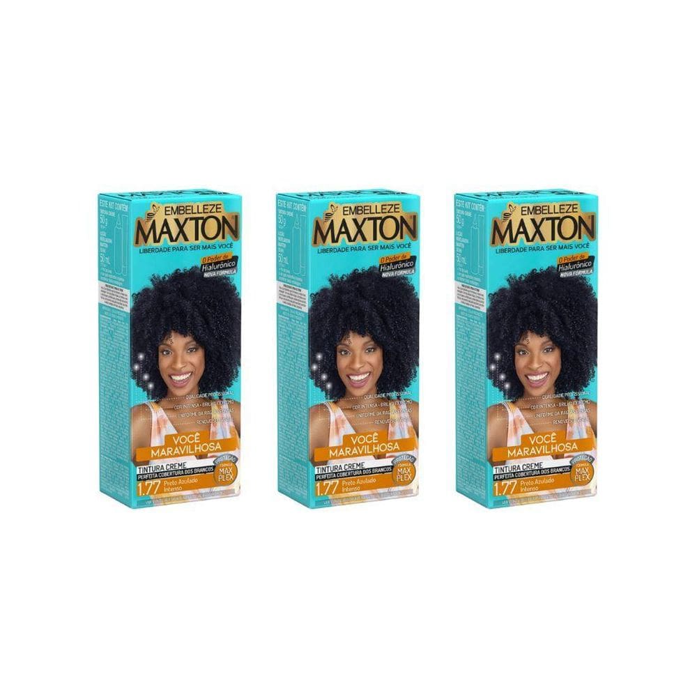 Coloraçao Maxton 1.77 Preto Azulado Intenso-Kit C/3Un