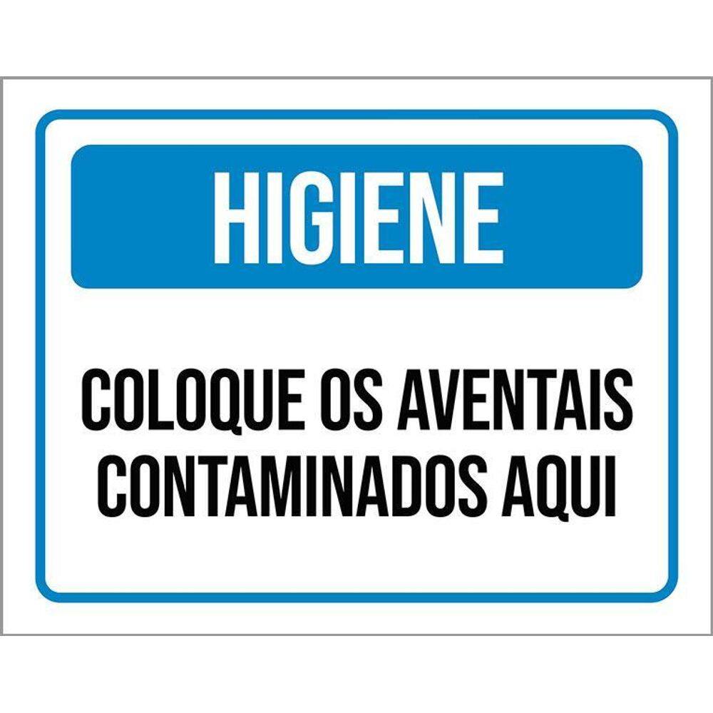 Kit 3 Placas Higiene Coloque Aventais Contaminados Aqui