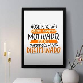 Quadro Decorativo Motivação E Disciplina 24X18Cm