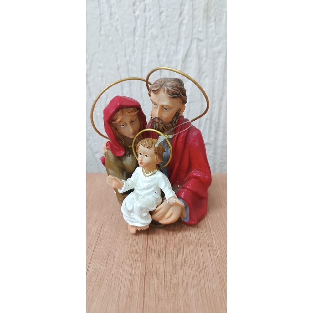 Sagrada Familia De Natal Vermelha Busto Sem Base 11Cm