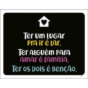Kit 5 Placas Ter Lugar Ir Lar Amar Família 36X46