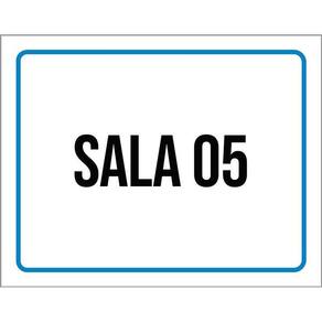 Placa Sinalização Azul Sala 5 36X46