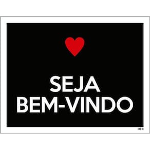 Kit 3 Placas Seja Bem Vindo Coração