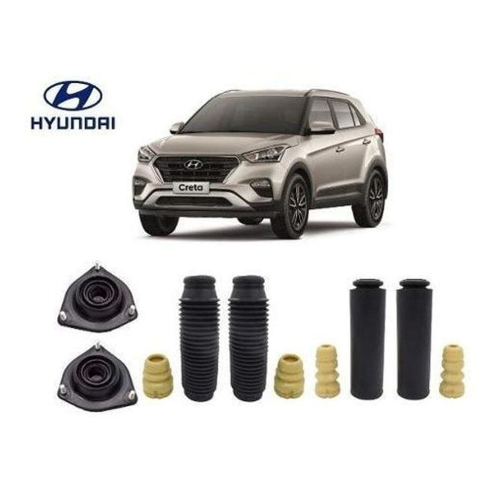 4 Kit Coxim Batente Dianteiro Traseiro Creta 2016 2017 2018