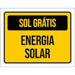 Placa Sinalização - Sol Energia Solar 36X46
