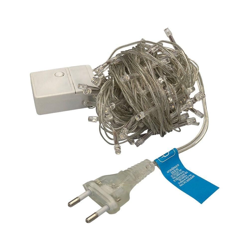 Pisca Pisca 100 Leds 9 Metros 8 Funções Branco Frio 127V