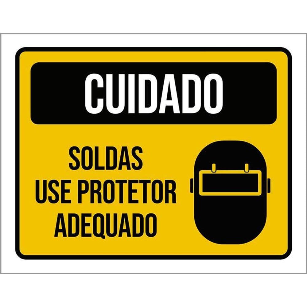 Kit 3 Placas Cuidado Soldas Use Protetor Adequado