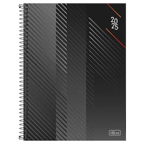 Agenda 2025 Executiva Espiral Diária Spot Preto Tilibra