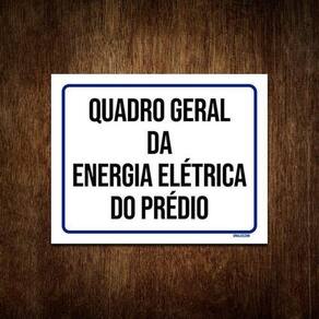 Placa De Sinalização - Quadro Geral Energia Elétrica 36X46