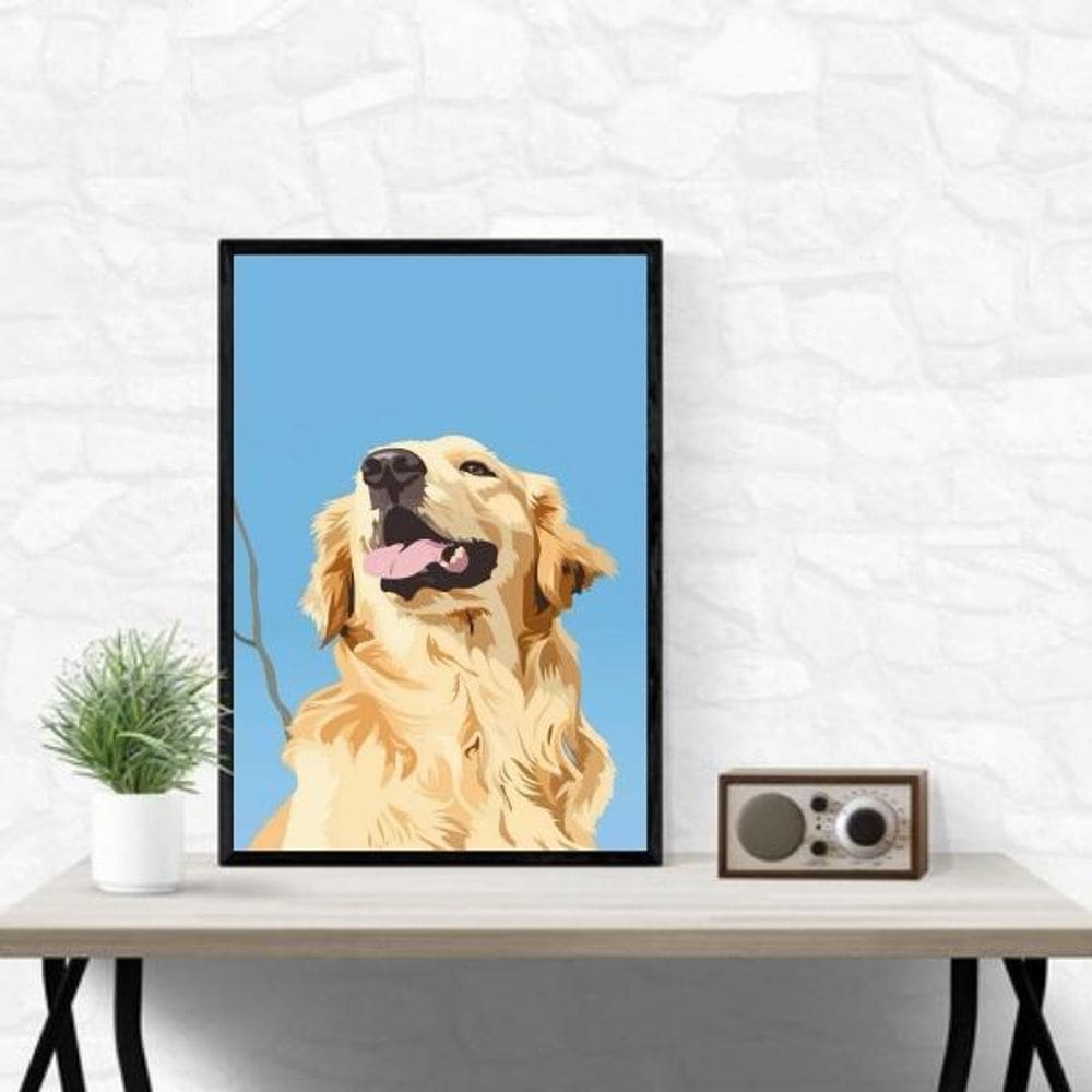 Quadro Decorativo Golden Retriever 45X34Cm