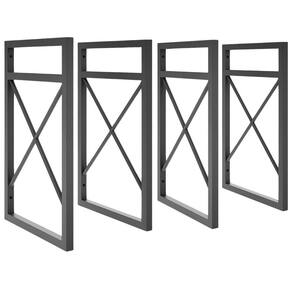 4 Suporte Nicho Prateleira Industrial Parede 37X20Cm Preto