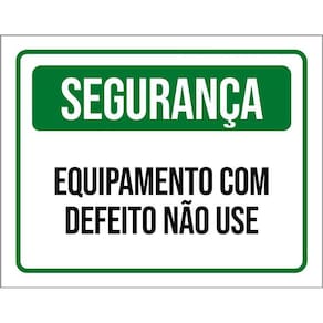 Placa De Sinalização - Segurança Equipamento Defeito 36X46