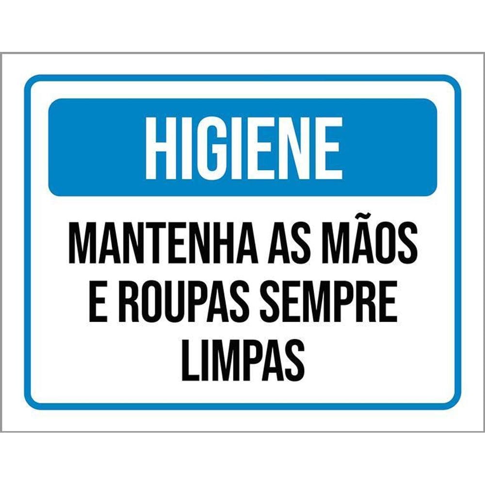 Kit 3 Placas Higiene Mantenha Mãos E Roupas Limpas