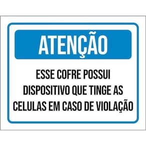 Kit 3 Placas Atenção Esse Cofrre Possui Dispositivo