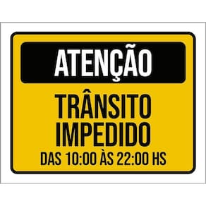 Kit 3 Placas Sinalização Atenção Trânsito Impedido