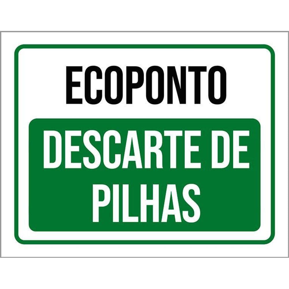 Kit 3 Placas Ecoponto Descarte De Pilhas