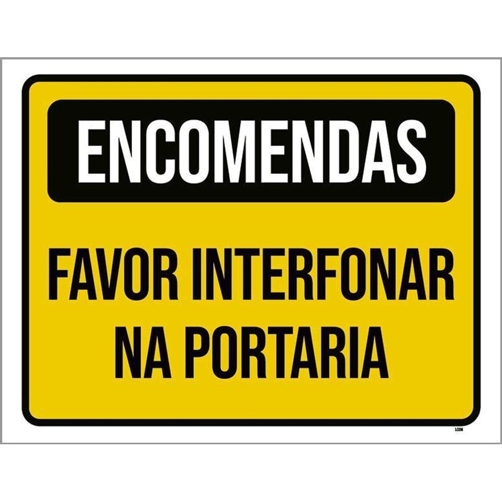 Kit 3 Placas Encomendas Favor Interfonar Na Portaria