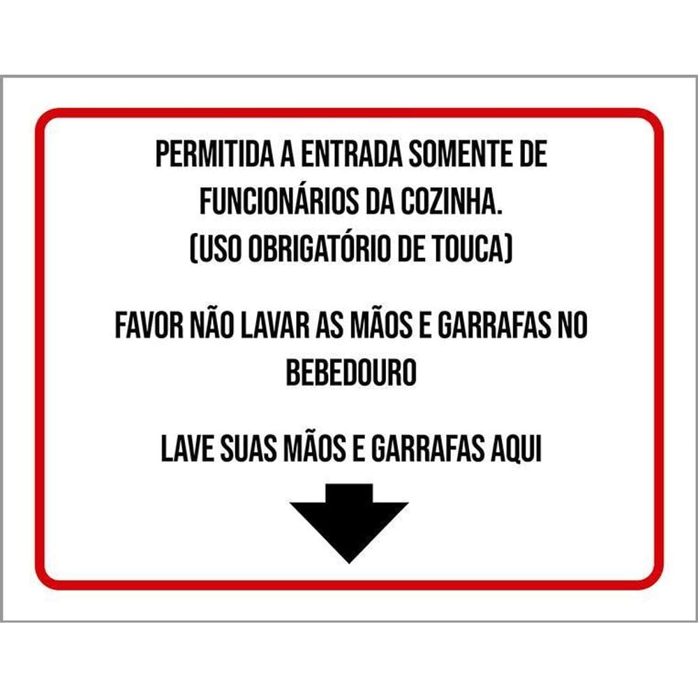 Placa Permitida Entrada Somente Funcionários Cozinha 36X46