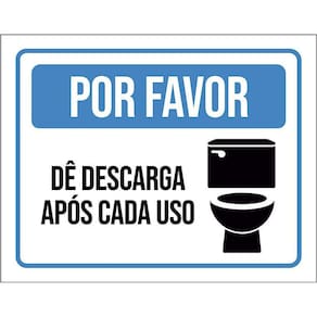 Placa Por Favor Dê Descarga Após Cada Uso 36X46