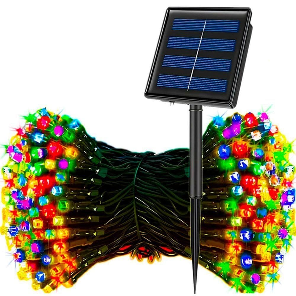 Pisca Luzes Leds Fio Solar Colorido 500 Lâmpadas Natal 50m