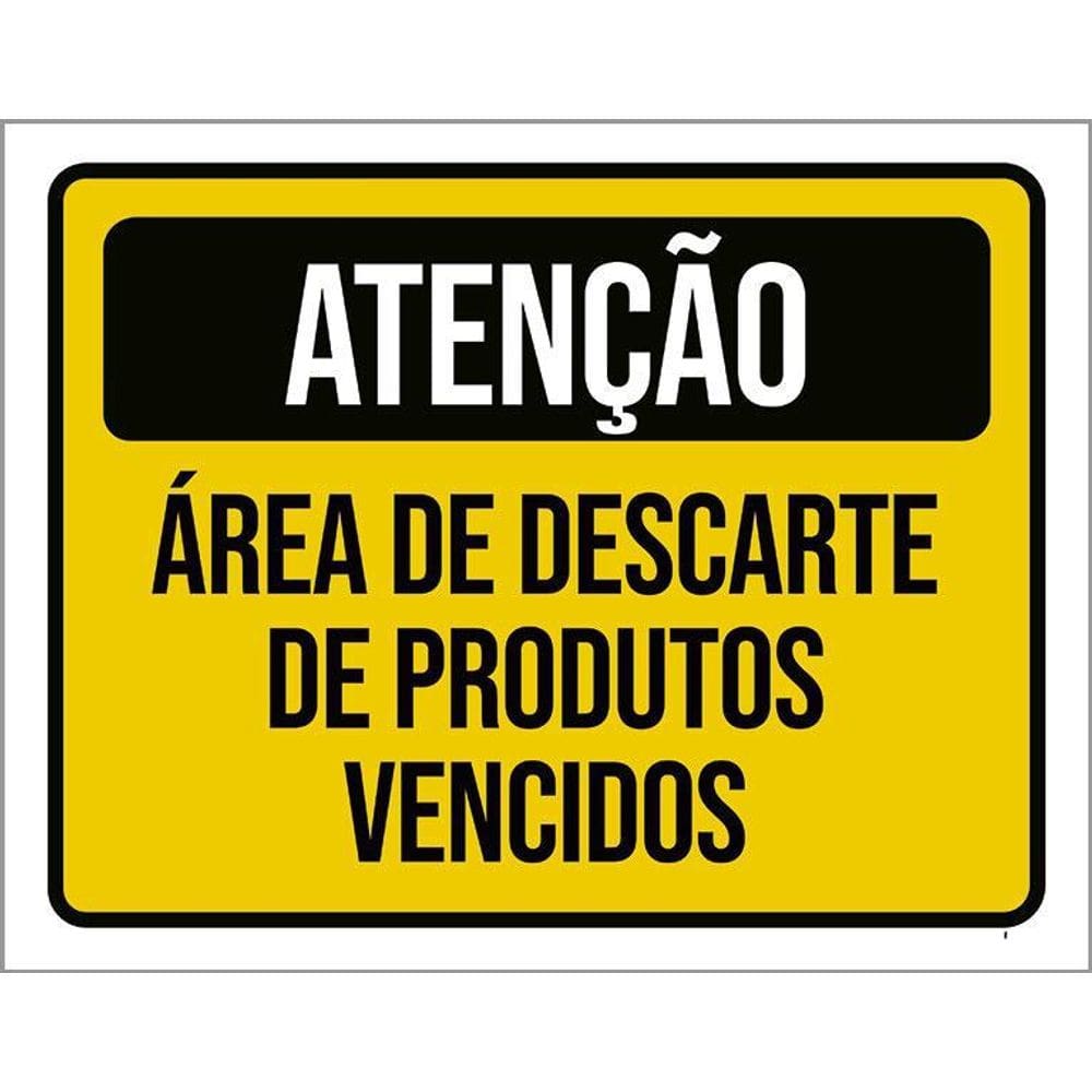 Kit 3 Placa Atenção Área De Descarte Produtos Vencidos 27X35